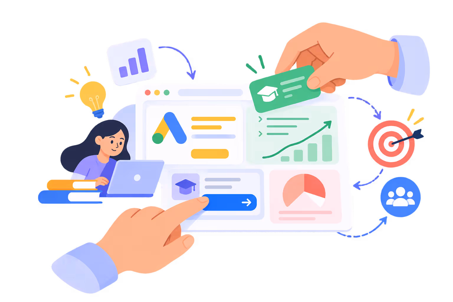 EdTech Performance Marketing — performance marketing and paid media illustration