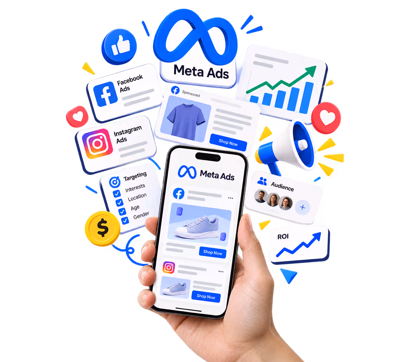 Meta Ads — performance marketing and paid media illustration
